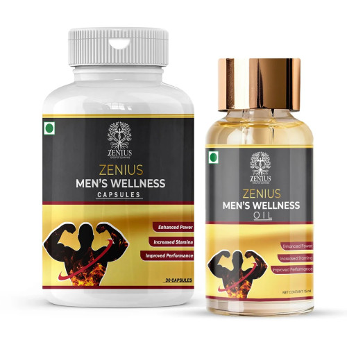 Zenius Men'S Wellness  Capsules + Men'S Wellness Oil (60cap + 15ml Oil) (1Pack)