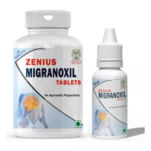Zenius Migranoxil  Tablets + Migranoxil Drops (60 Tablets + 30ml Drops) (1Pack)