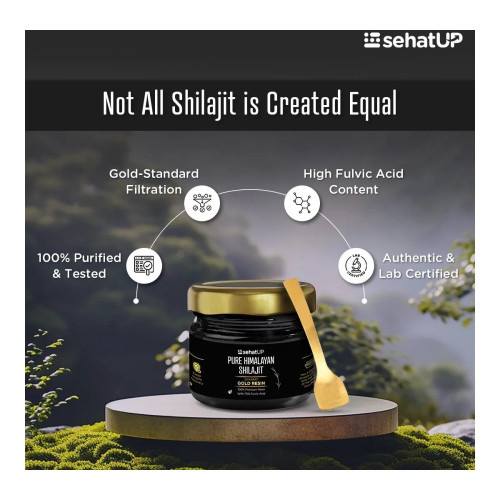 SehatUP Pure Himalayan Shilajit Gold Resin With Shaker (Each 20g + Shaker Free) (1Pack)