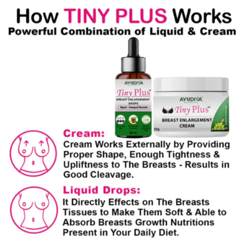 Ayudiva Herbals Breast Enlargement Cream With Breast Incrase Liquid Drop Combo Tiny Plus Combo (Drop 30ml + Cream 50g) (1Pack)