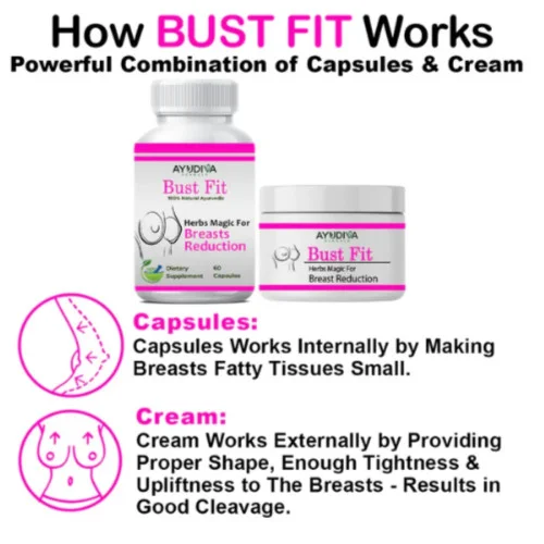 Ayudiva Herbals Breast Reduction  Capsulesule And Breast Decrease Cream Combo Bust Fit Combo (60  Capsulesule + Cream 50g) (1Pack, Pack of 3)