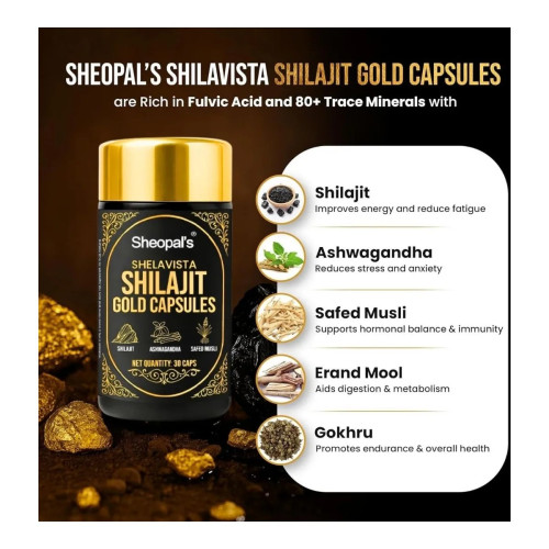 Sheopals Shelavista Shilajit Gold  Capsules (30cap, Pack of 2)