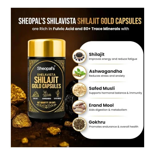 Sheopals Shelavista Shilajit Gold  Capsules (30cap, Pack of 3)