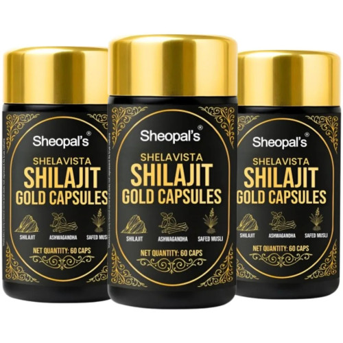 Sheopals Shelavista Shilajit Gold  Capsules (60cap, Pack of 3)