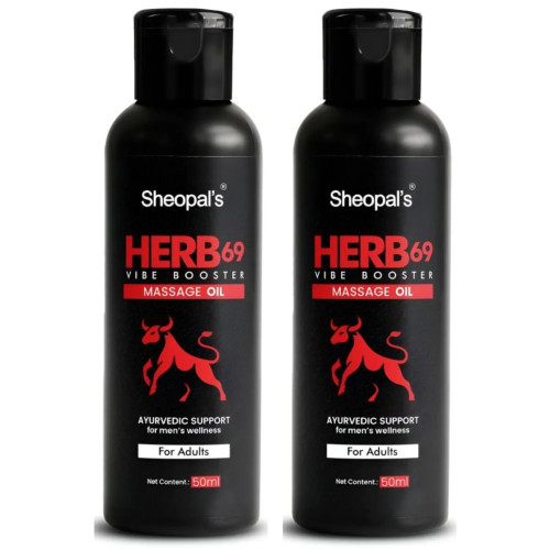 Sheopals Herb 69 Vibe Booster Massage Oil (50ml, Pack of 2)