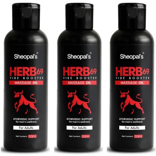 Sheopals Herb 69 Vibe Booster Massage Oil (50ml, Pack of 3)