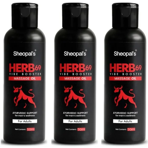 Sheopals Herb 69 Vibe Booster Massage Oil (50ml, Pack of 3)