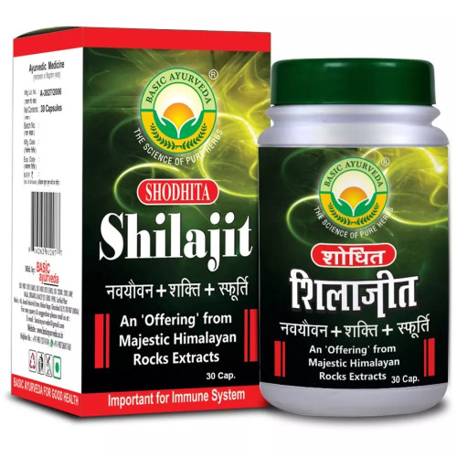 Basic Ayurveda Shodhita Shilajeet  Capsulesule (30 Capsules)