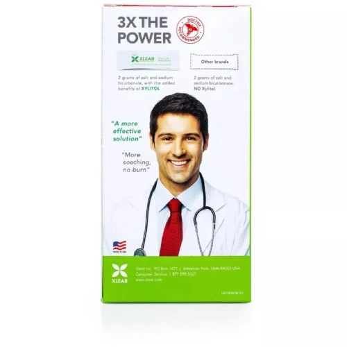 Xlear Xylitol Natural Sinus Rinse (50pcs 6g +1 Rinse Bottle (1Pack)