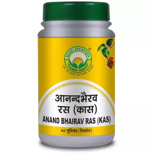 Basic Ayurveda Anand Bhairava Rasa (Kas) (40 Tablets)