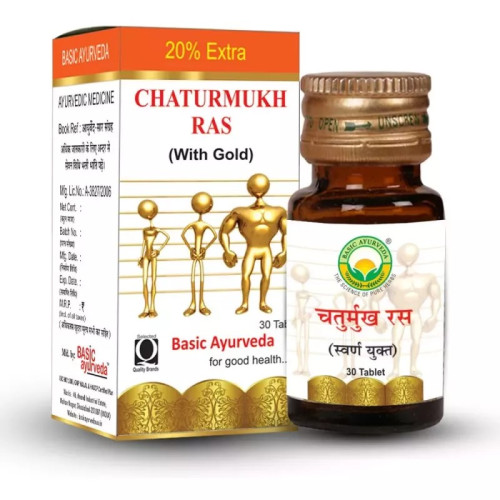 Basic Ayurveda Chaturmukh Ras (30 Tablets)