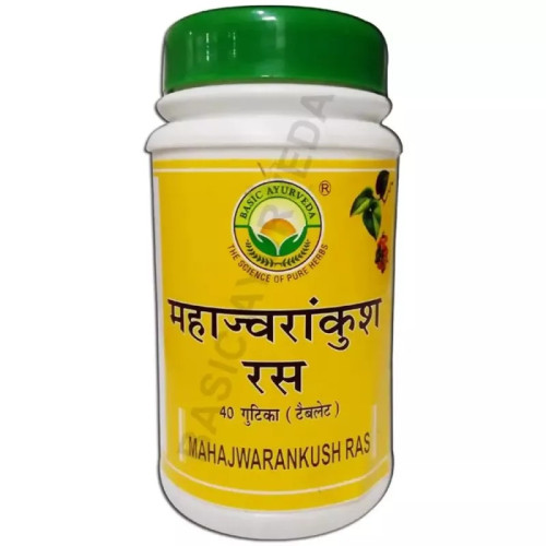 Basic Ayurveda Maha Jwarankush Ras (40 Tablets)