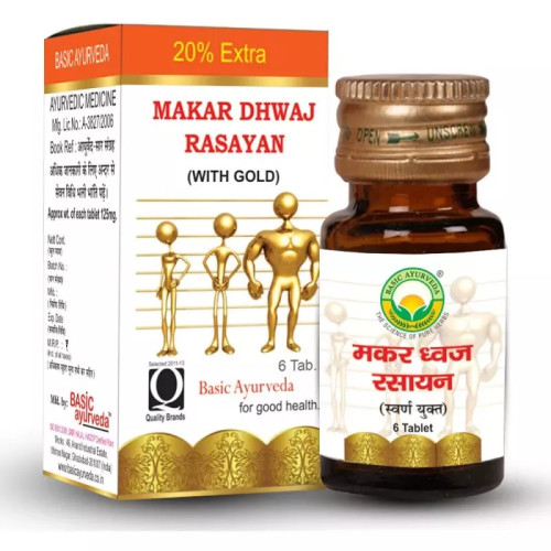 Basic Ayurveda Makar Dhwaj Rasayan (6 Tablets)
