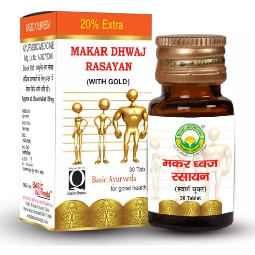 Basic Ayurveda Makar Dhwaj Rasayan (30 Tablets)
