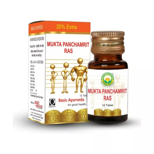 Basic Ayurveda Mukta Panchamrit Ras (12 Tablets)