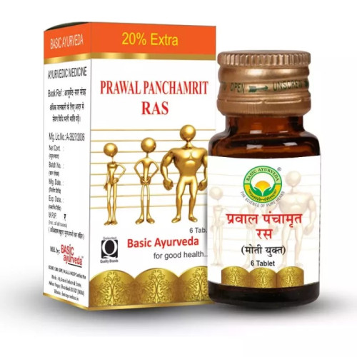 Basic Ayurveda Prawal Panchamrit Ras (6 Tablets)