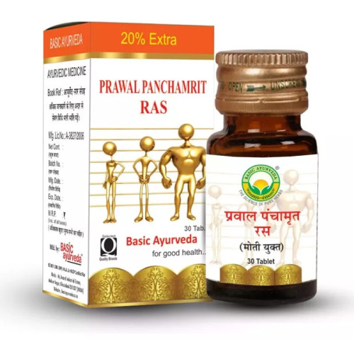 Basic Ayurveda Prawal Panchamrit Ras (30 Tablets)