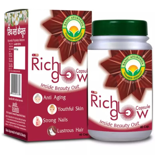 Basic Ayurveda Rich Glow  Capsulesule (40 Capsules)