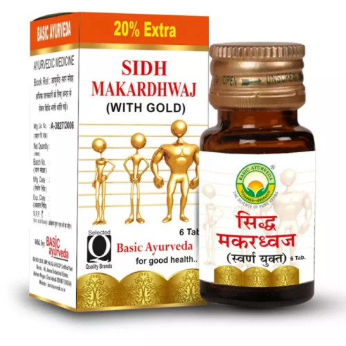 Basic Ayurveda Sidh Makardhwaj Ras (6 Tablets)