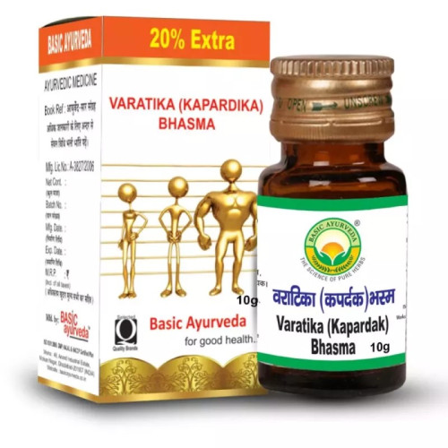 Basic Ayurveda Varatika (Kapardika)Bhasma (10g)