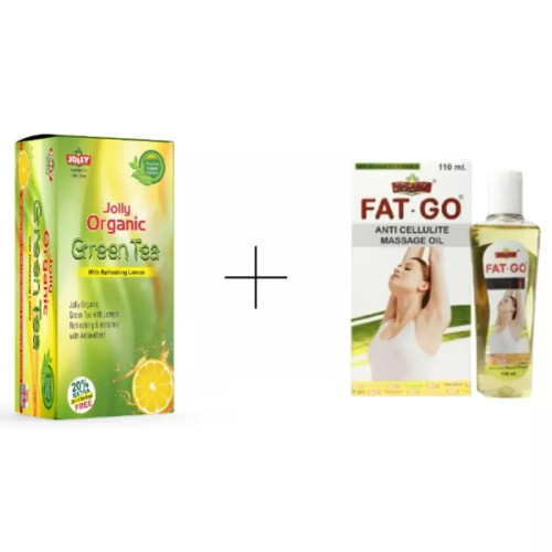 Jolly Fat Go Slimming Oil + Organic Green Tea (Oil 110ml + 24 Teabags) (1Pack)