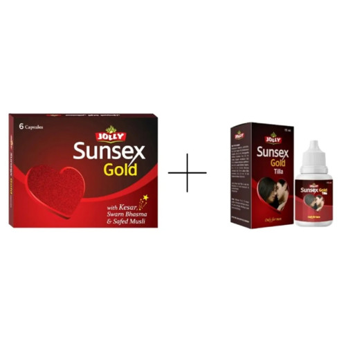 Jolly Sunsex Gold  Capsules & Sunsex Gold Oil (6Cap + Oil 15ml) (1Pack)