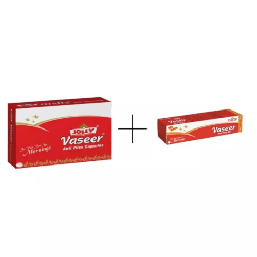 Jolly Vaseer Anti Piles  Capsules + Vaseer Anti Piles Gel (10Cap + 30g Gel) (1Pack)