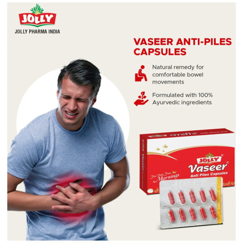 Jolly Vaseer Anti Piles  Capsules + Vaseer Anti Piles Gel (10Cap + 30g Gel) (1Pack)