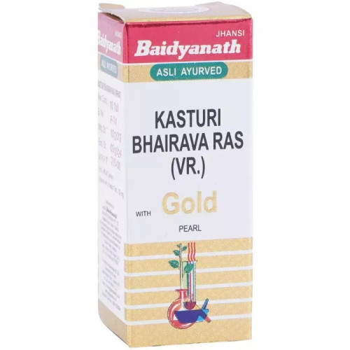 Baidyanath Kasturi Bhairav Ras Brihat (Swarna Moti Amber Yukta) (10 Tablets)