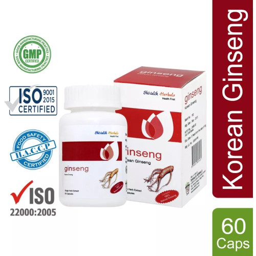 Shivalik Herbals Korean Ginseng  Capsulesule (60 Capsules)