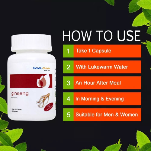 Shivalik Herbals Korean Ginseng  Capsulesule (60 Capsules)