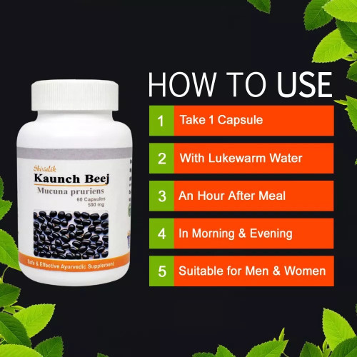 Shivalik Herbals Kounch Beej  Capsulesule (60 Capsules, Pack of 2)