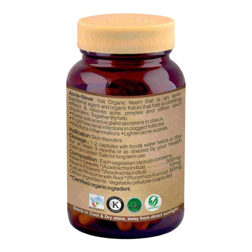 Organic Wellness Acne-Never  Capsules (90 Capsules)