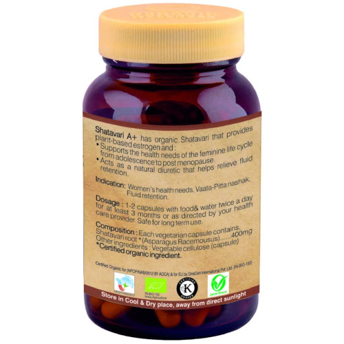 Organic Wellness Shatavari A+  Capsules (90 Capsules)
