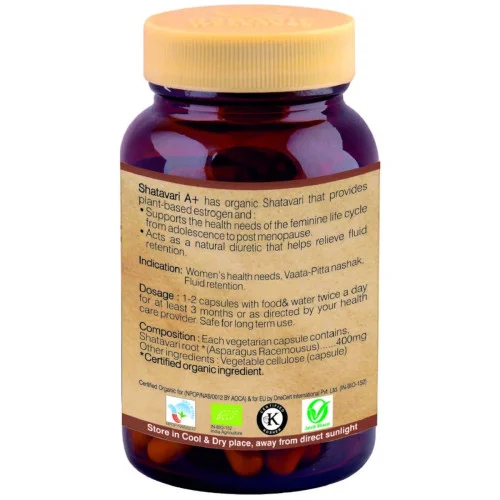 Organic Wellness Shatavari A+  Capsules (90 Capsules)
