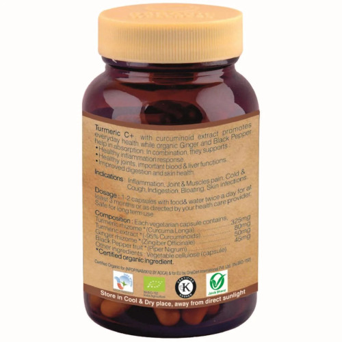 Organic Wellness Turmeric C+  Capsules (90 Capsules)